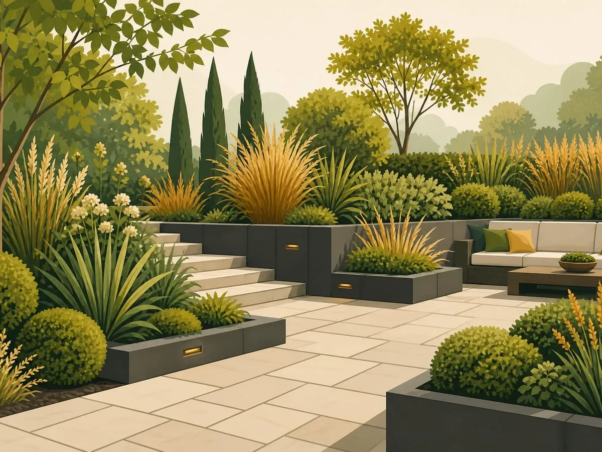 Gartenbau — Terrasse & Pflanzbeete